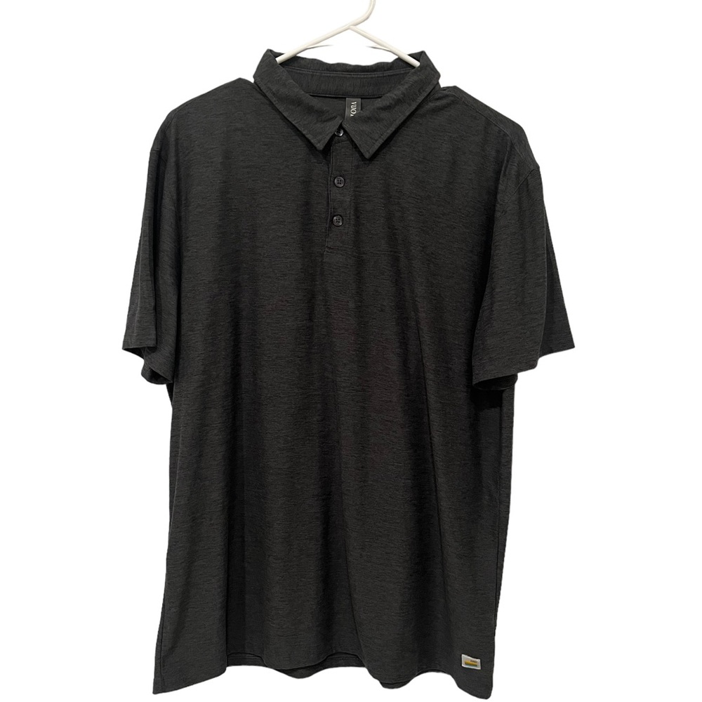 Vuori Men’s Charcoal Gray Strato Polo Pullover Shirt Size Large